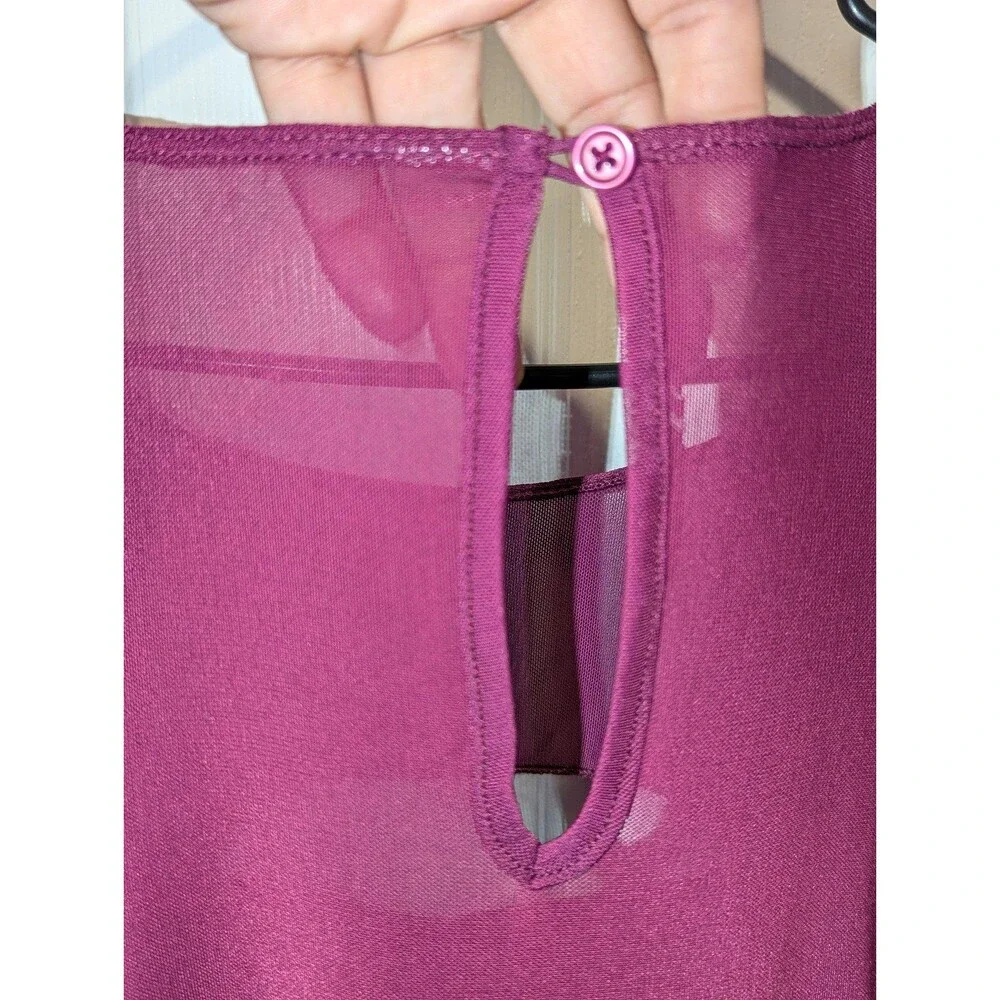 Nine West Y2K 90s Inspo Going Out Size Large NWT Berry Mesh Cut Out Dress‎
